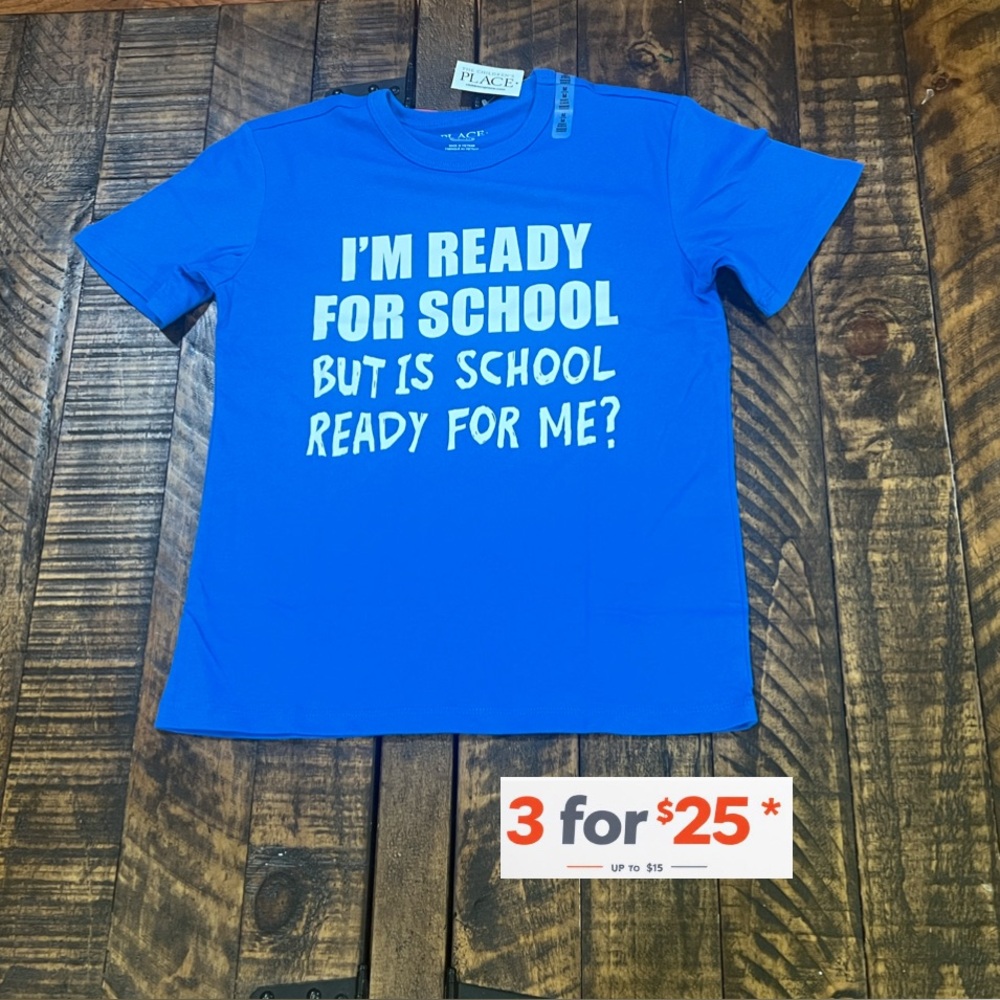 The Children's Place Bright Blue School T-Shirt